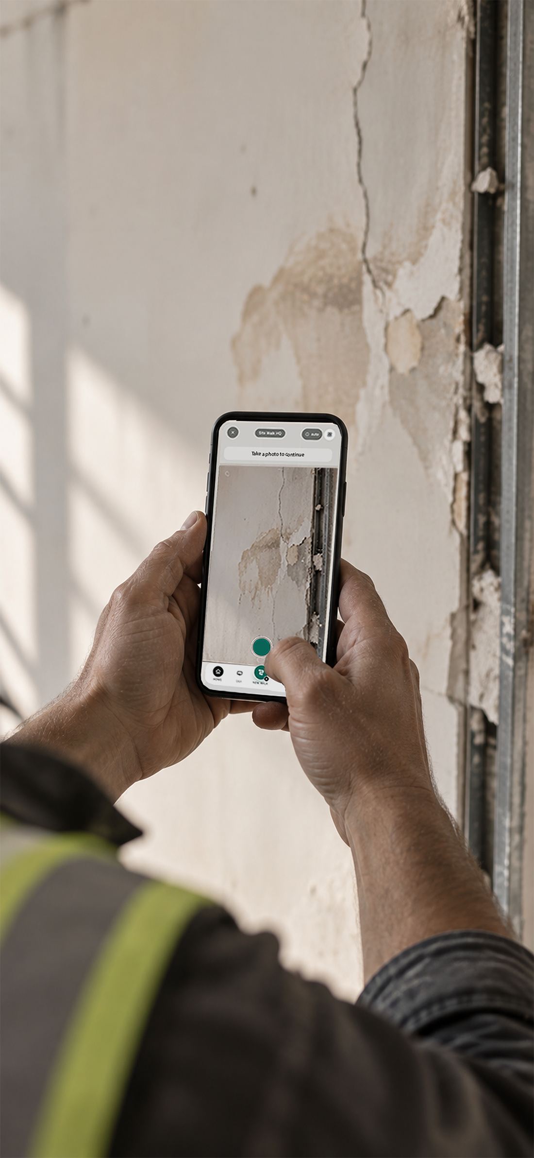 Photographing a hazard on site with SiteWalk8.